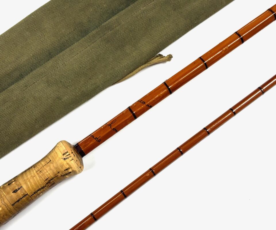   Hardy Viscount Grey Palakona 11′ 3 Piece Split Cane Fly Rod With Green Bag