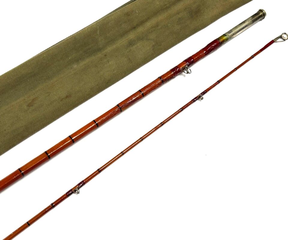   Hardy Viscount Grey Palakona 11′ 3 Piece Split Cane Fly Rod With Green Bag