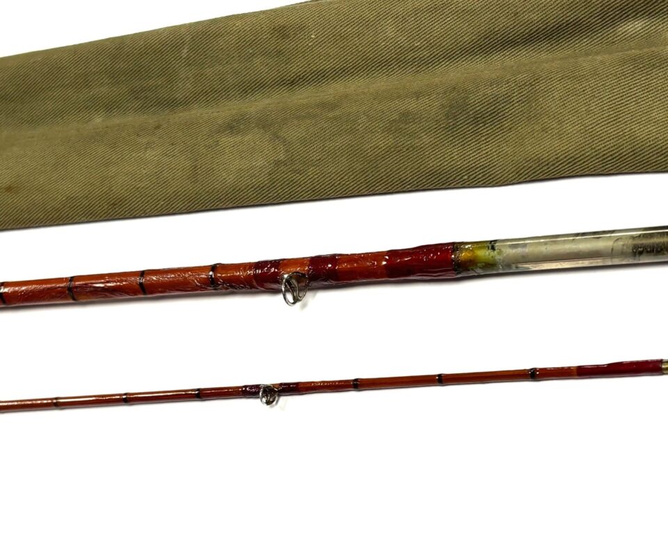   Hardy Viscount Grey Palakona 11′ 3 Piece Split Cane Fly Rod With Green Bag