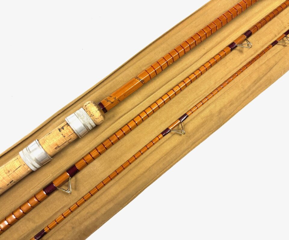   B James & Sons Avocet 11’6″ three piece vintage cane rod with bag stunning original rod