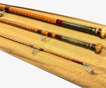   B James & Sons Avocet 11’6″ three piece vintage cane rod with bag stunning original rod