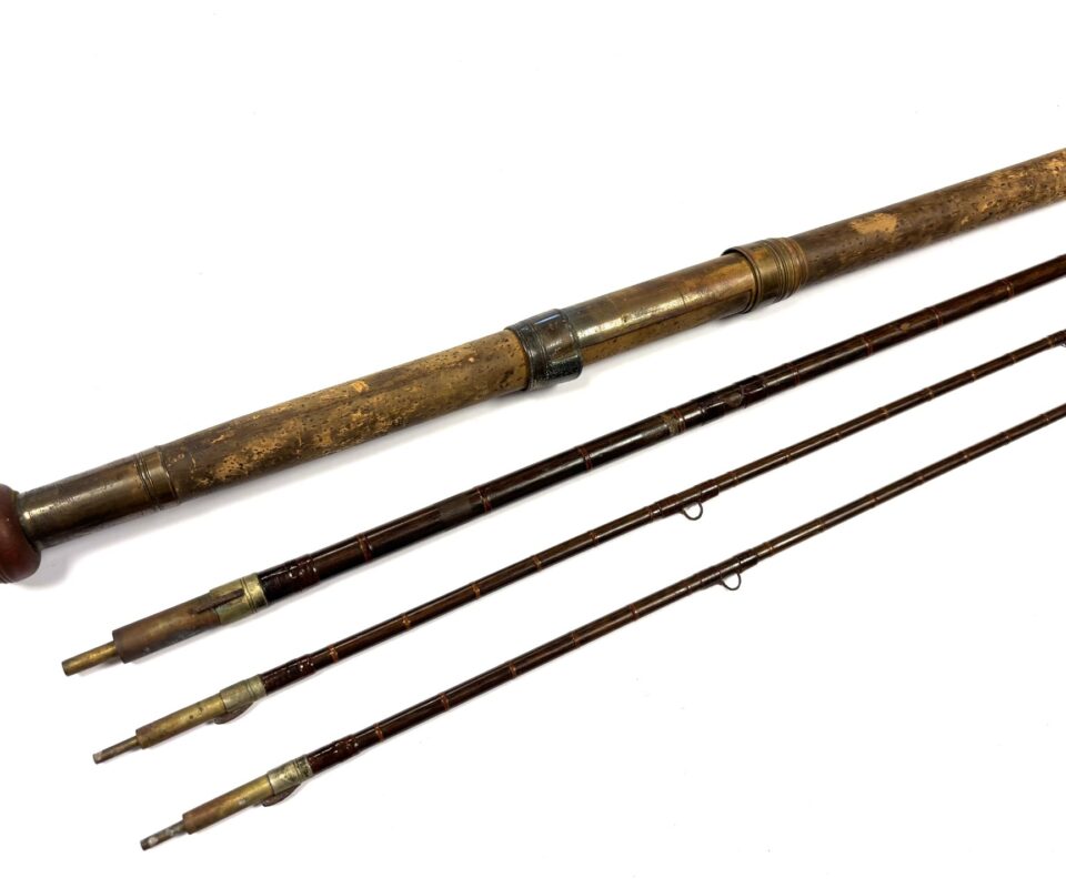   Greenheart 16′ 3 Piece Plus Spare Tip Salmon Worming Rod Circa 1900