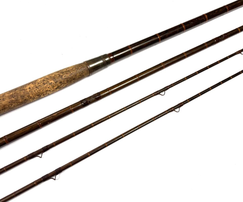   Greenheart 16′ 3 Piece Plus Spare Tip Salmon Worming Rod Circa 1900