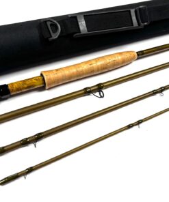   Bill Smith S Glass 8ft Trout Fly Rod Line #5 With Bag & Case Rare