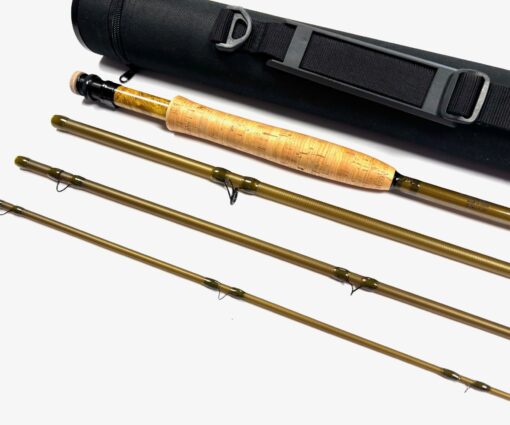   Bill Smith S Glass 8ft Trout Fly Rod Line #5 With Bag & Case Rare