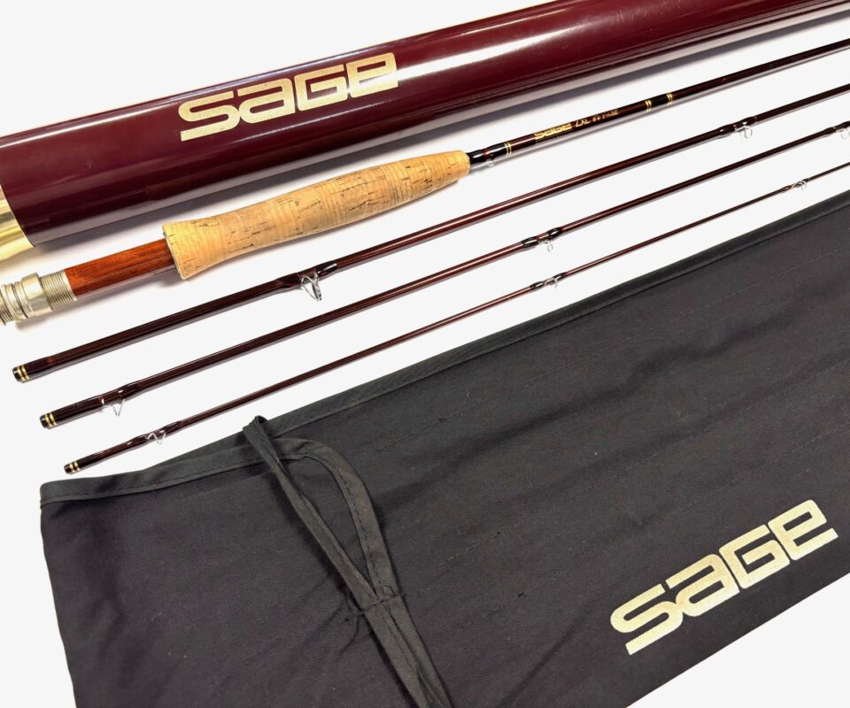   Sage ZXL 486-4 8′ 6″ Carbon 4 Piece Trout Fly Rod Line # 4 With Bag & Tube