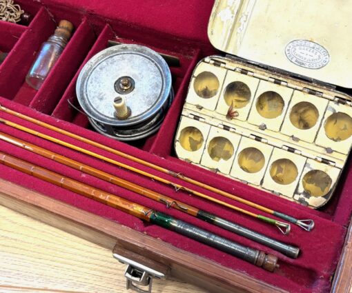   Ogden Smith Complete Angler Trout Set In Leather Case 1920s RARE