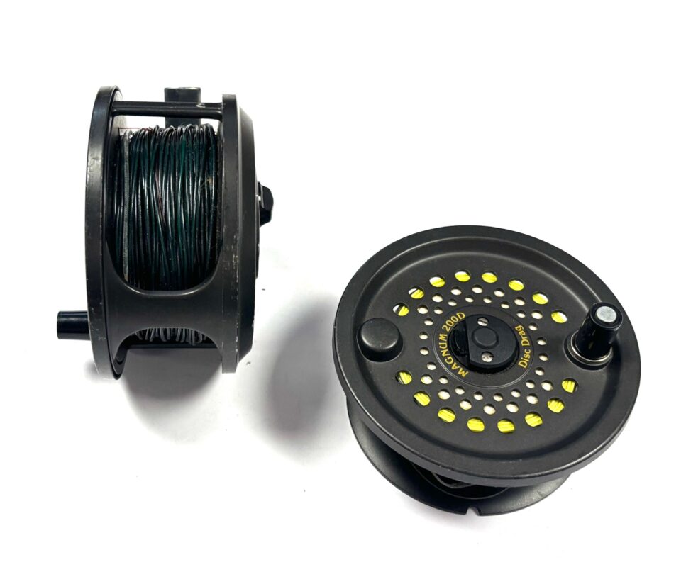   British Fly reels Magnum 200D disc drag salmon fly reel with spare spool & line