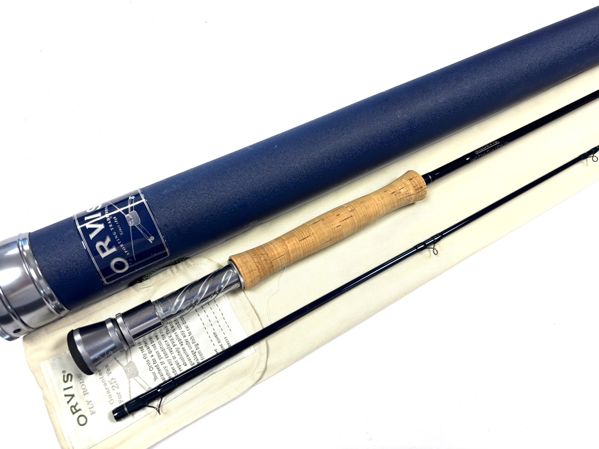 Orvis T3 9′ 2 Piece graphite travel fly rod #10 bag & alloy tube, salt