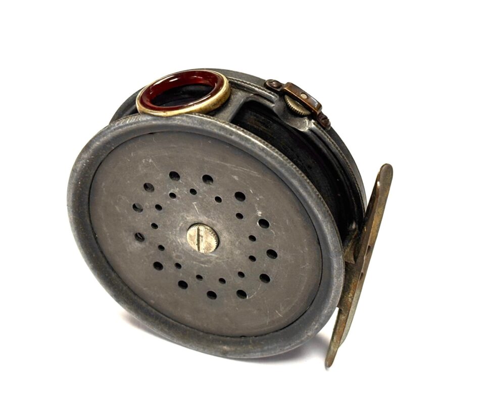   Hardy Perfect 3 3/8″ Trout Fly Reel Red Agate Line Guard Rare