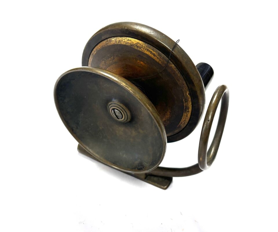   Malloch 3 3/4″ Vintage Brass Side Casting Reel