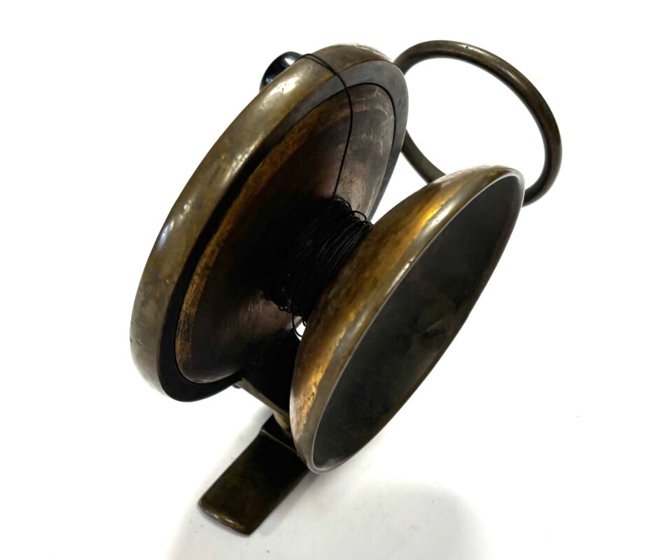   Malloch 3 3/4″ Vintage Brass Side Casting Reel