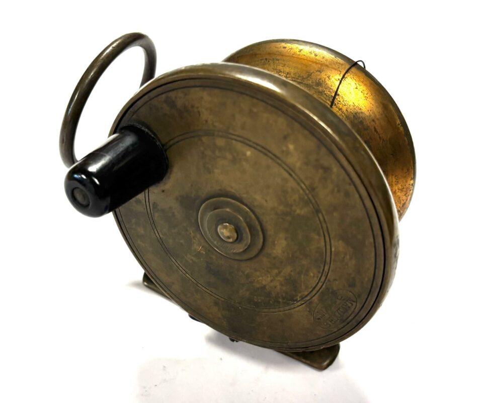   Malloch 3 3/4″ Vintage Brass Side Casting Reel