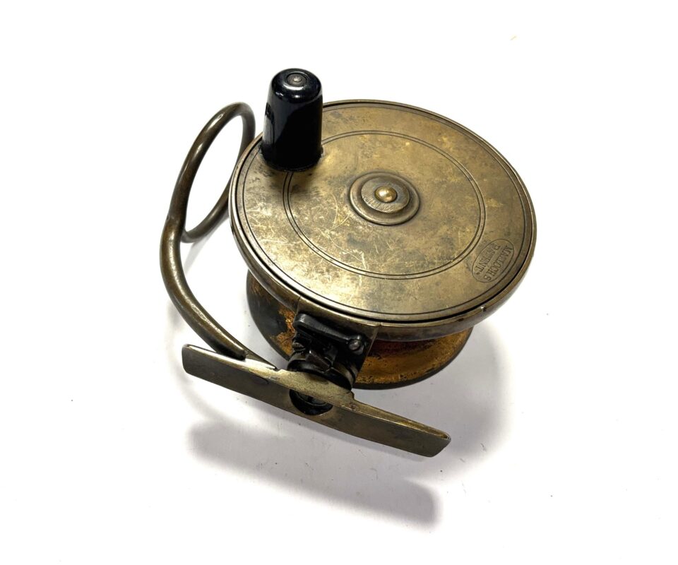   Malloch 3 3/4″ Vintage Brass Side Casting Reel