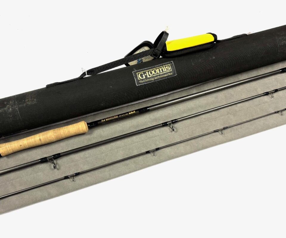   G Loomis GLX 9′ line #12 four piece trout fly rod with bag and case
