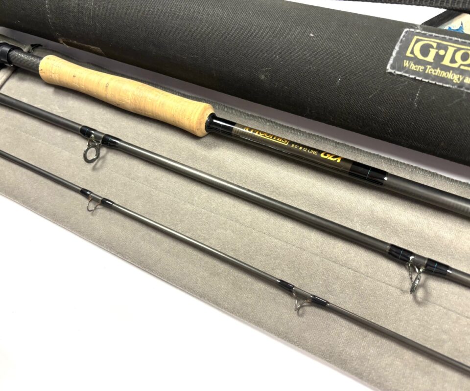   G Loomis GLX 9′ line #12 four piece trout fly rod with bag and case