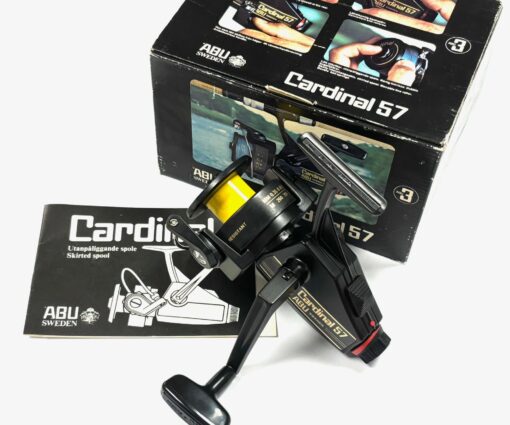   Abu Cardinal Sweden 57 fixed spool spinning reel plus spare spool, unused, mint!