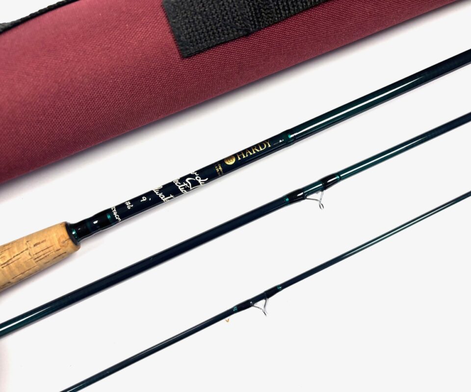   Hardy Perfection Stillwater 9’ 3 piece trout fly rod #6 with bag & tube