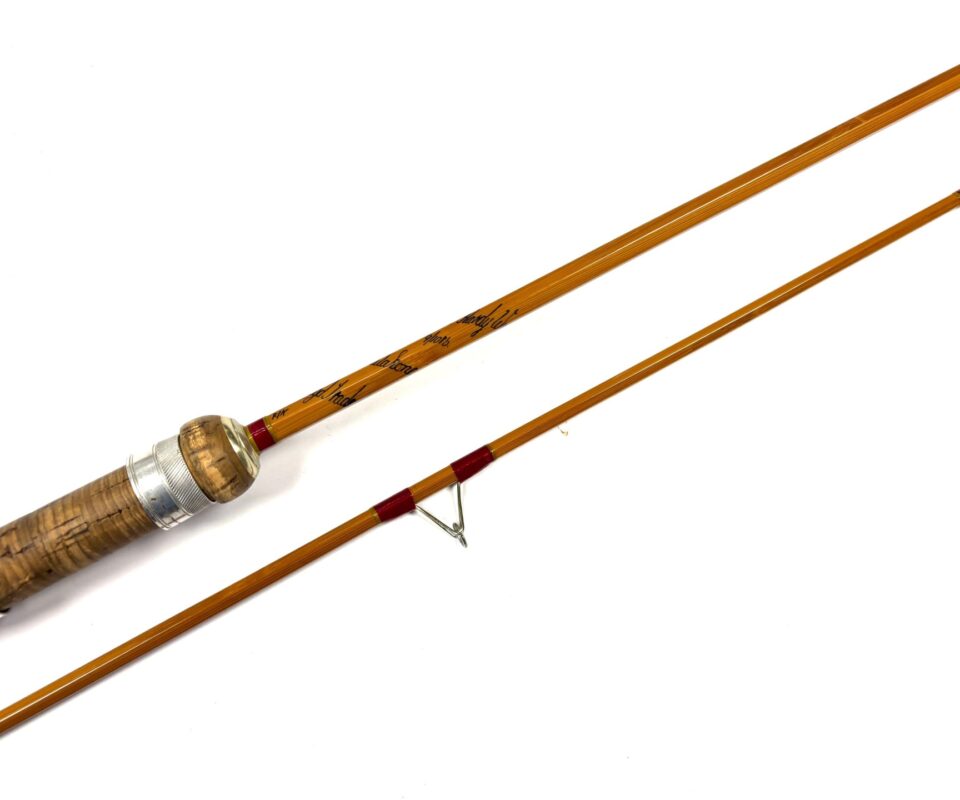   Hardy 8′ The Wanless 9/10 Ib 2 piece spinning split cane rod with bag