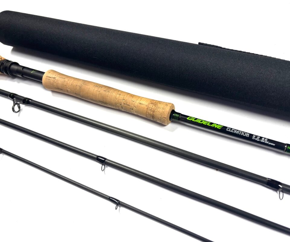   Guideline ELEVATION 9’ 9″ 4 Piece Graphite Trout Fly Rod #6 Fine With Bag & Tube
