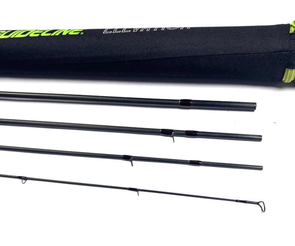   Guideline ELEVATION 9’ 9″ 4 Piece Graphite Trout Fly Rod #6 Fine With Bag & Tube