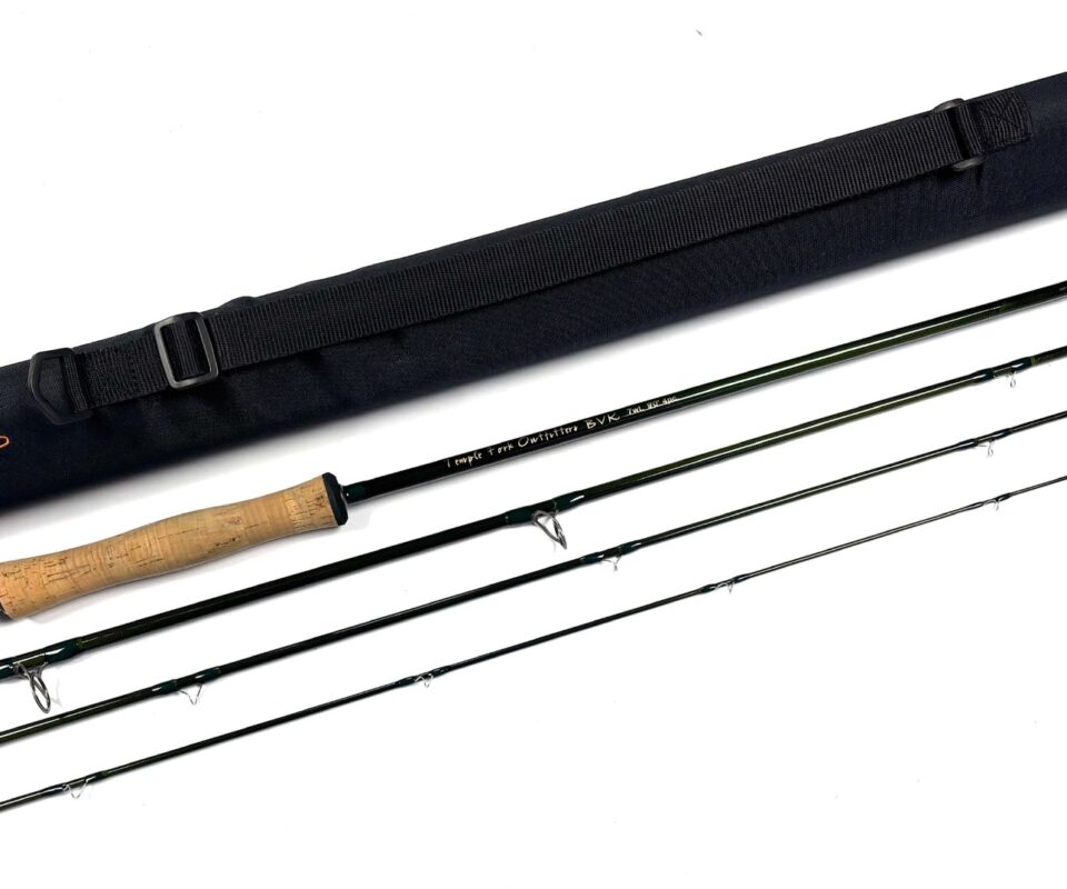   Temple Fork 9′ Outfitters #7 BVK 4 Piece Salt Water Rod Superb Condition With Bag & Tube RARE