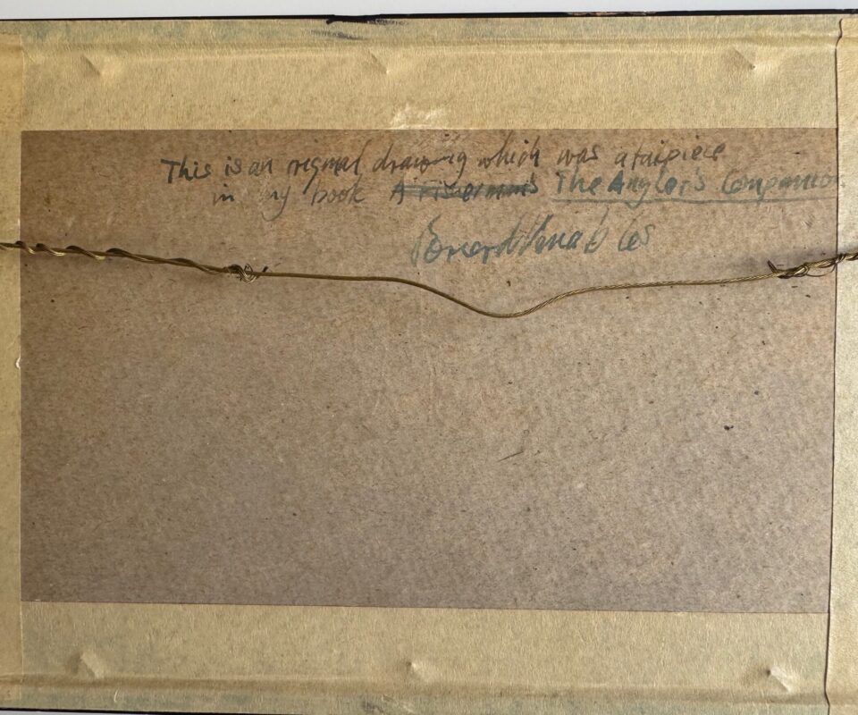 Alternative view of Original Annotated and Signed Drawing  by BERNARD VENABLES from The Angler's Companion page 201