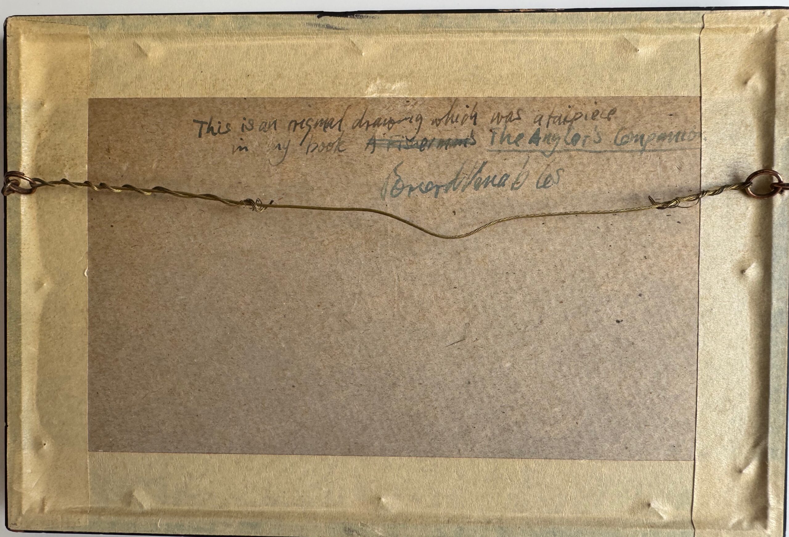 Original Annotated and Signed Drawing by BERNARD VENABLES from The Angler's Companion page 201 - Image 2