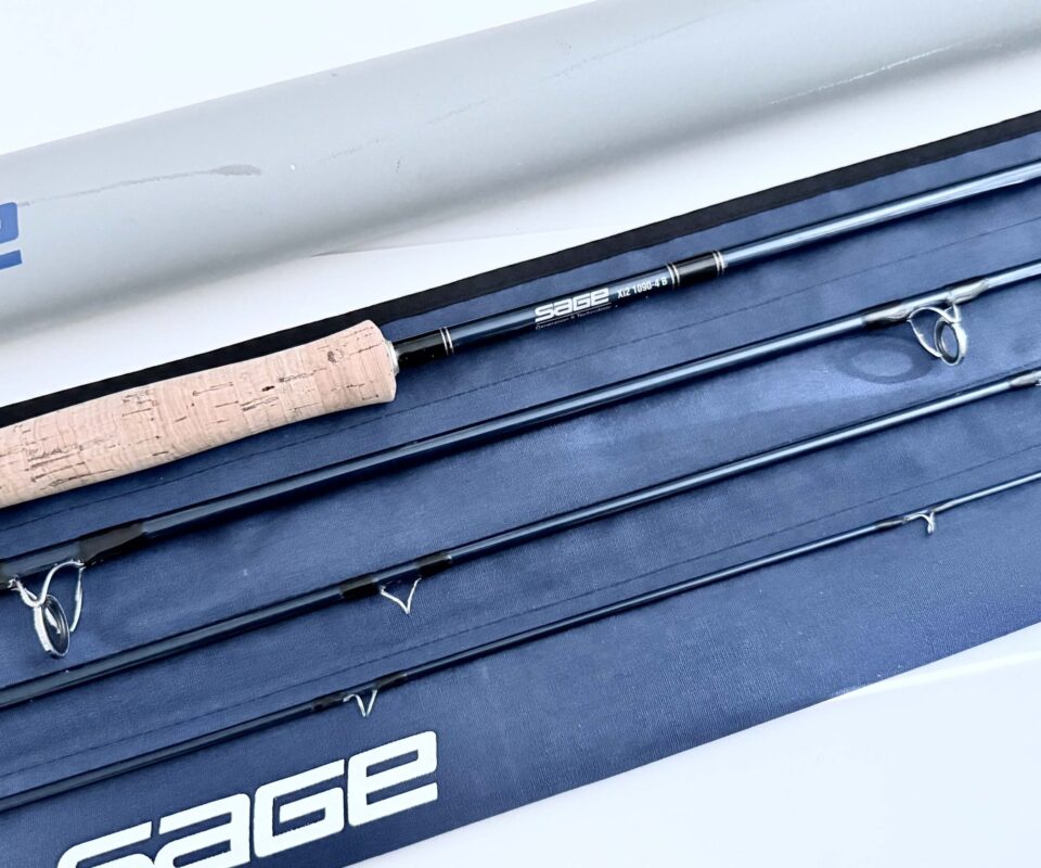   Sage Xi2 9′ 4 Piece Carbon Fly Rod #10 with Sage bag and alloy tube