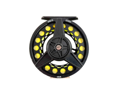 Greys GTS 500 #7/8/9 large arbor fly reel 3 spools lines and case