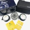 Hardy Demon 5000 large arbor fly reel, 2 spare spools & padded case / box
