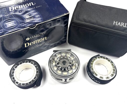   Hardy Demon 5000 Fly Reel With Two Spare Spools, Line & Padded Case / Box