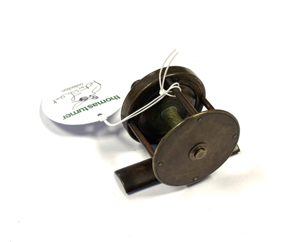   Antique brass multiplier winch reel 1 7/8″ C1860s