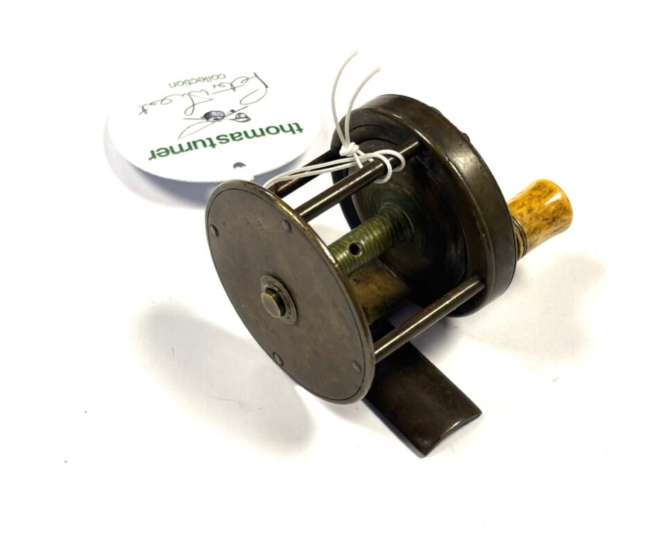  Antique brass multiplier winch reel 1 7/8″ C1860s