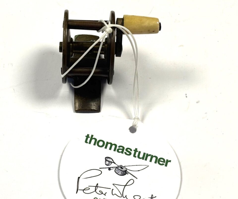   Rare 1.25"All Brass Crank Wind Reel 1880s Peter Wheat Collection