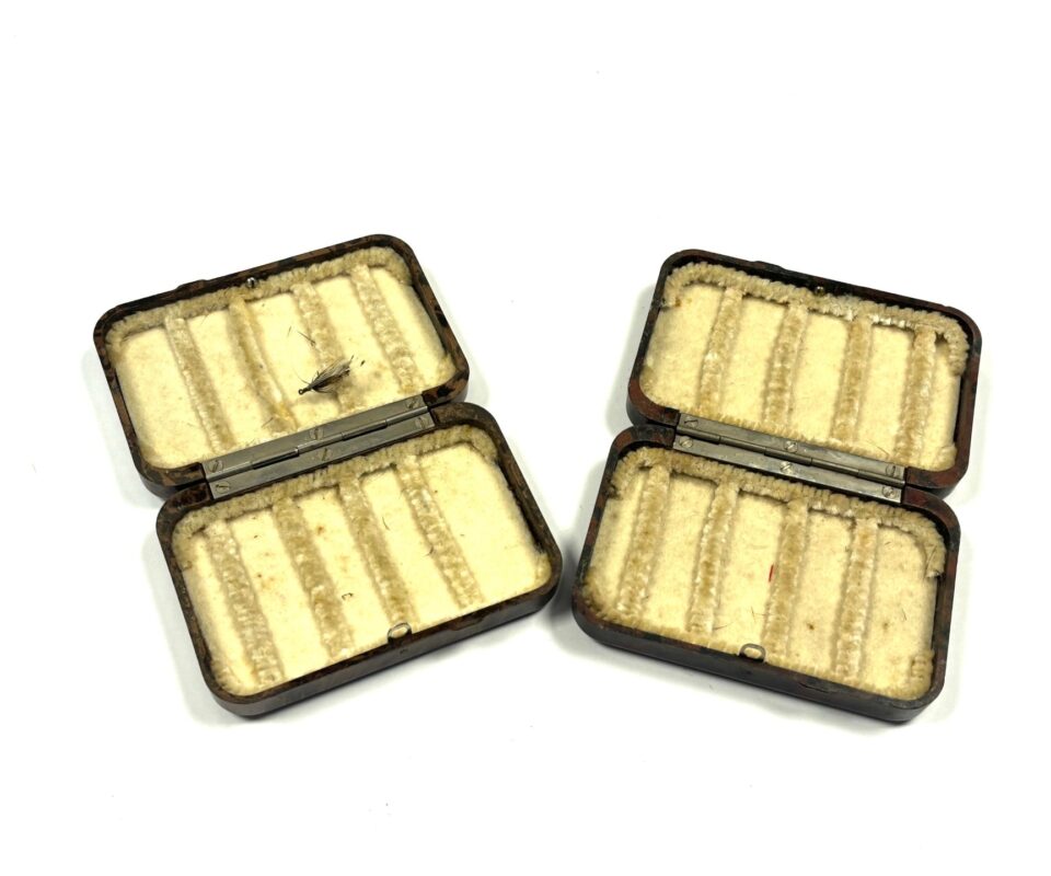   Pair of Hardy Neroda vintage small top pocket fly boxes