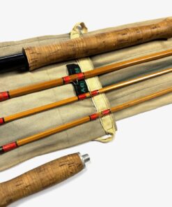   Hardy Salmon Deluxe 9′ 6" 3 piece cane rod with spare tip #7 with Bag