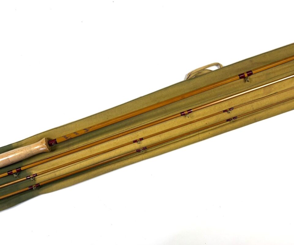   Hardy The Palakona 8’ 6″ #6 three piece plus spare tip split cane fly rod & Bag Rare