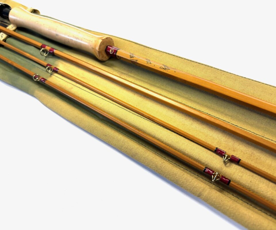   Hardy The Palakona 8’ 6″ #6 three piece plus spare tip split cane fly rod & Bag Rare