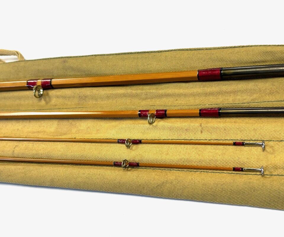   Hardy The Palakona 8’ 6″ #6 three piece plus spare tip split cane fly rod & Bag Rare