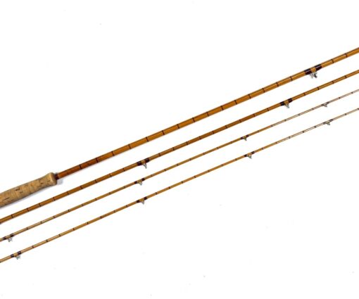   Hardy Gold Medal 9′ 6″ 3 piece split cane trout fly rod with spare tip & bag