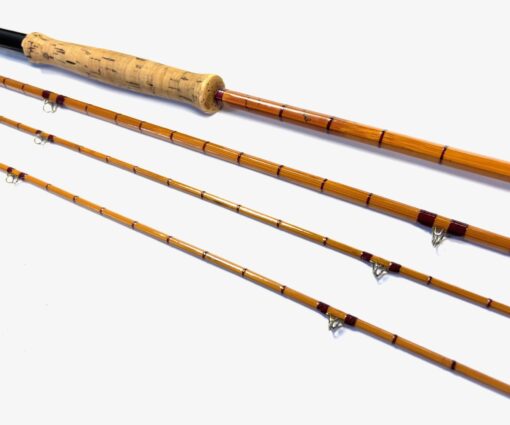   Hardy Gold Medal 9′ 6″ 3 piece split cane trout fly rod with spare tip & bag