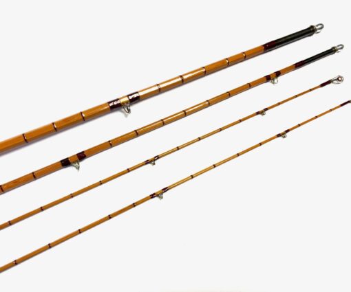   Hardy Gold Medal 9′ 6″ 3 piece split cane trout fly rod with spare tip & bag