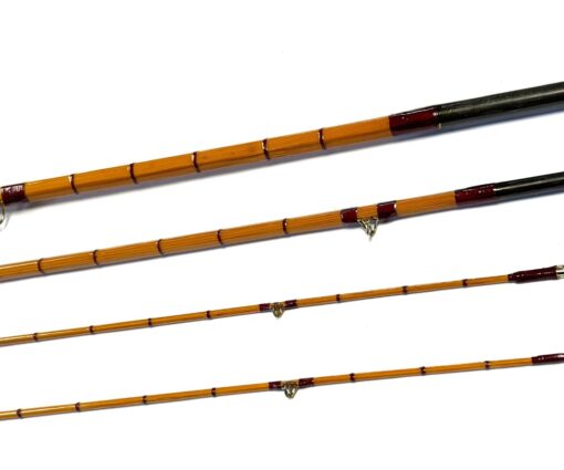   Hardy Gold Medal 9′ 6″ 3 piece split cane trout fly rod with spare tip & bag