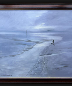 "BB" Denys Watkins-Pitchford Original Oil Painting "Walk in the Surf"  1977
