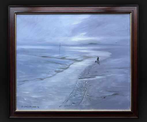 "BB" Denys Watkins-Pitchford Original Oil Painting "Walk in the Surf" 1977