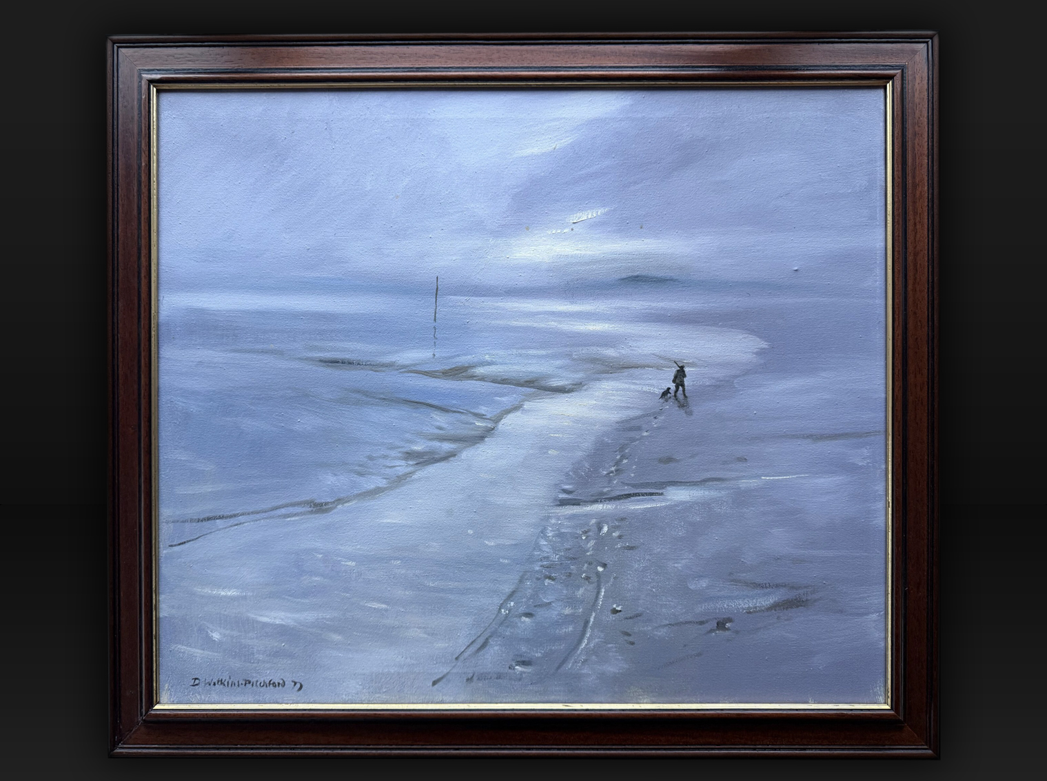 "BB" Denys Watkins-Pitchford Original Oil Painting "Walk in the Surf" 1977