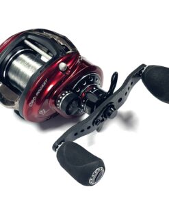   Abu Revo Rocket low profile multiplier reel red finish & carbon accents. 11 bearing 9:1 ratio