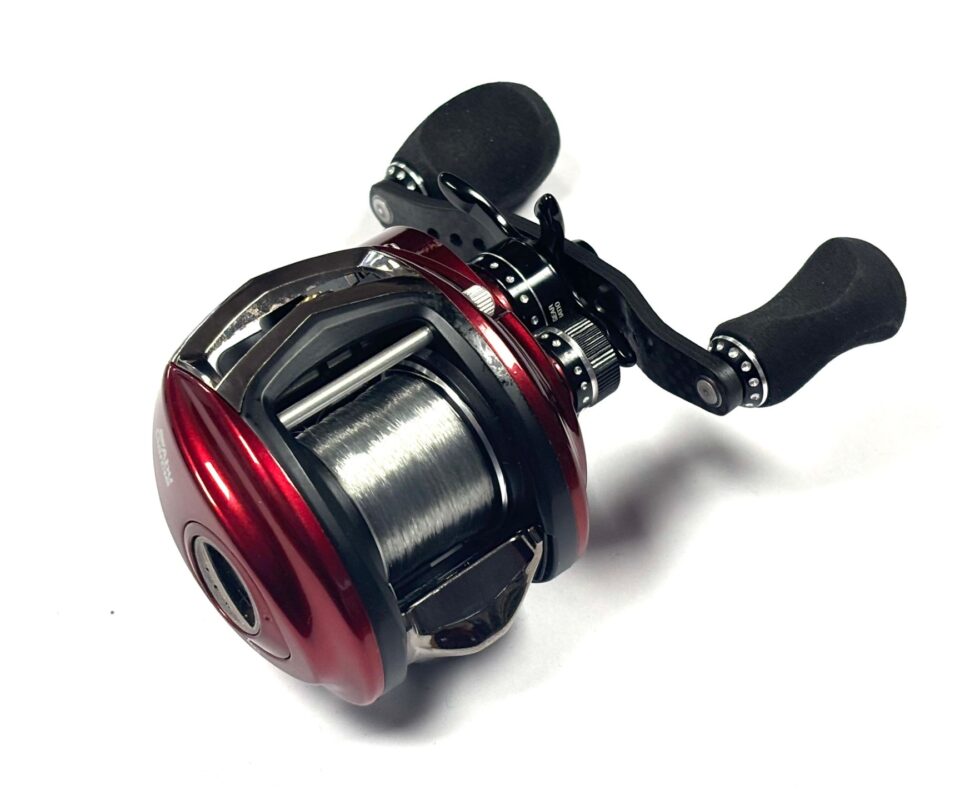   Abu Revo Rocket low profile multiplier reel red finish & carbon accents. 11 bearing 9:1 ratio