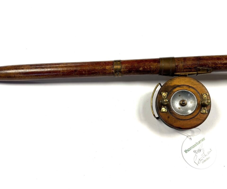 Zepher Style 3" Reel & Wood Rod Butt Display Piece Peter Wheat Collection